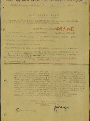 Скляревич Владимир Аронович — наградной документ 10