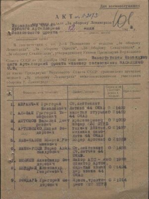 Маликин Лев Исаакович — наградной документ 11
