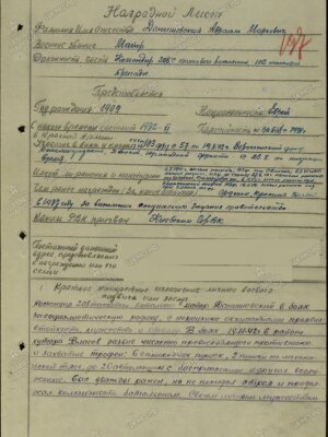 Данишевский Авраам Маркович — наградной документ