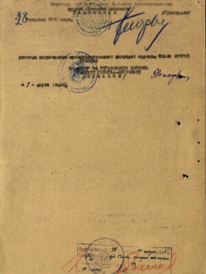 Миньковский Абрам Моисеевич (Матвеевич) — наградной документ 2