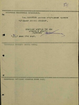 Скляревич Владимир Аронович — наградной документ 4