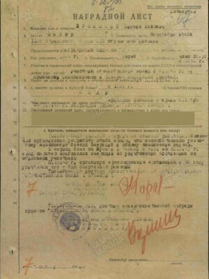 Броншпиз Михаил Львович — наградной документ 2
