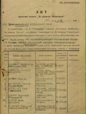 Фишзон-Рысс Юрий Израилевич — наградной документ 3